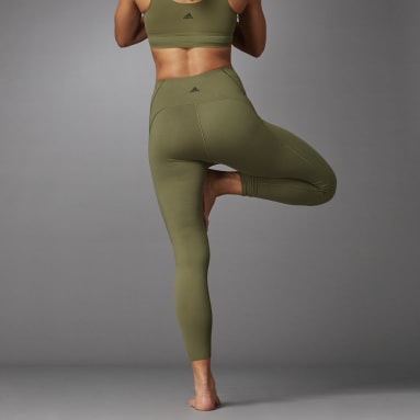 Women Training Green Elevate Yoga Flow 7/8 Tights