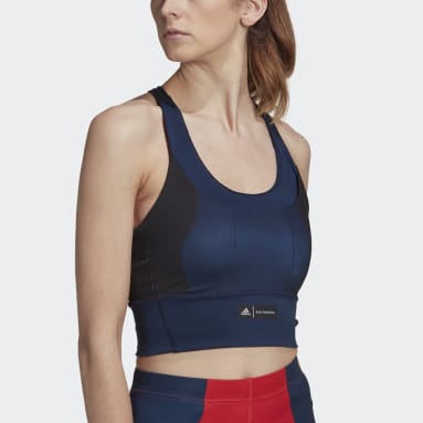 Women's Running Blue Marimekko Medium-Support Pocket Bra