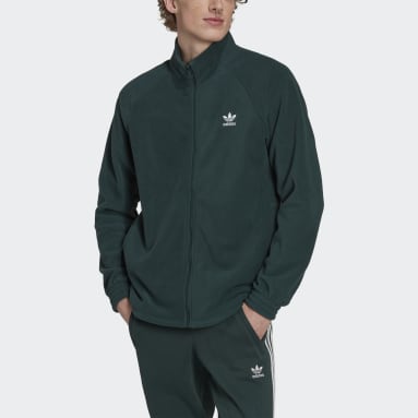 Muži Originals zelená Bunda Adicolor Classics Trefoil Teddy Fleece