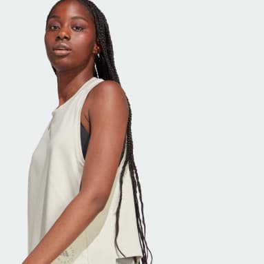 Women adidas by Stella McCartney Beige adidas by Stella McCartney Logo Tank Top