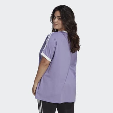 T-shirt Adicolor Classics 3-Stripes (Grandes tailles) Pourpre Femmes Originals