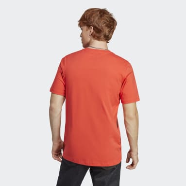 Men Sportswear Red Colourblock Tee