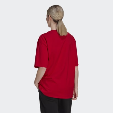 Camiseta Essentials Trefoil FC Bayern Rojo Mujer Originals