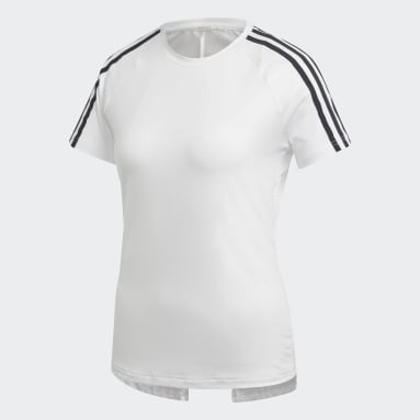 Camiseta Design 2 Move 3 bandas Blanco Mujer Gimnasio Y Entrenamiento
