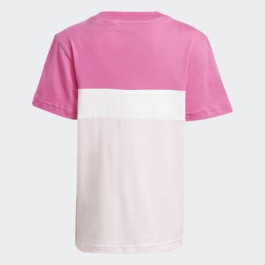 Kinder Sportswear Tiberio 3-Streifen Colorblock Cotton Kids T-Shirt Rosa
