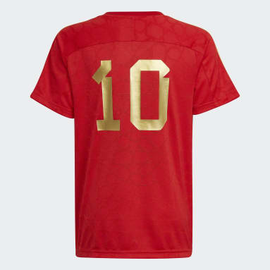 Camiseta Mo Salah 3 bandas Rojo Niño Sportswear
