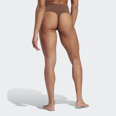 Women Training Brown Active Seamless Micro Stretch Thong