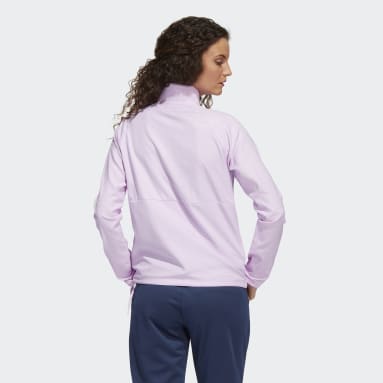 Women Golf Purple Embossed 1/4-Snap Pullover