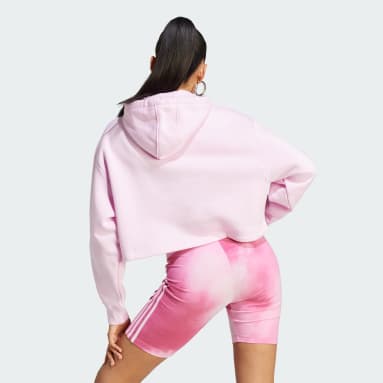 Sweat-shirt à capuche court Adicolor Classics Rose Femmes Originals