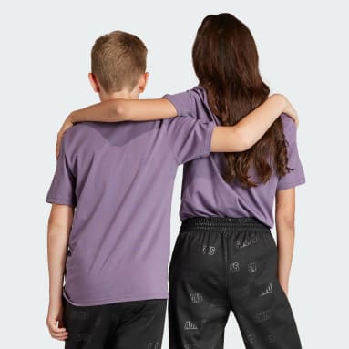 Kids Sportswear Purple Essentials Big Logo Cotton Tee