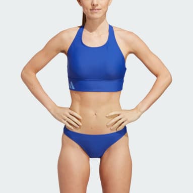 Biquíni de Praia Azul Mulher Natação