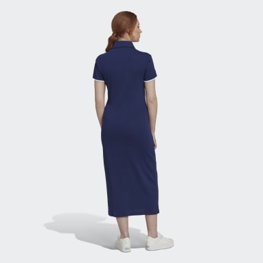 Women Originals Blue Midi Zip Polo Dress
