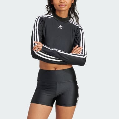 Shop adidas Plain Cotton Logo Cropped Tops Tanks & Camisoles by MEME95