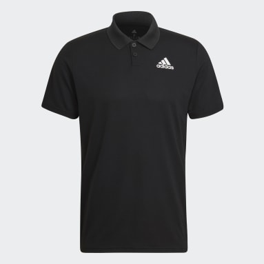 Men Tennis Black Club Tennis Piqué Polo Shirt