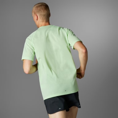 Men's Running Green Own the Run 3-Stripes Tee
