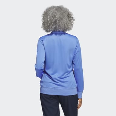 Women Golf Blue Textured Full-Zip Golf Jacket