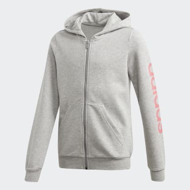 Casaco com Capuz Linear Cinzento Raparigas Sportswear