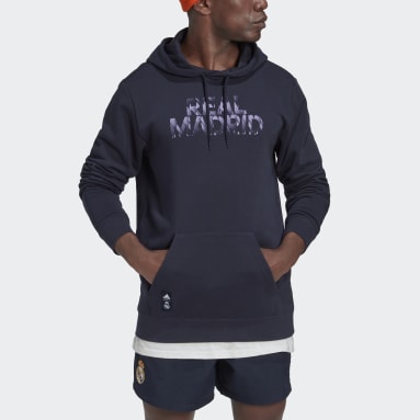 Mænd Fodbold Blå Real Madrid DNA Graphic hættetrøje