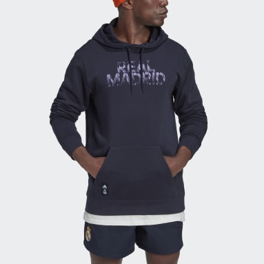 Men Football Blue Real Madrid DNA Graphic Hoodie