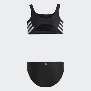 Girls Sportswear Black 3-Stripes Bikini