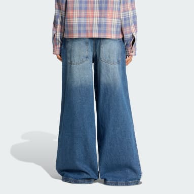 アディダス オリジナルス ルーズデニムディストレストパンツ