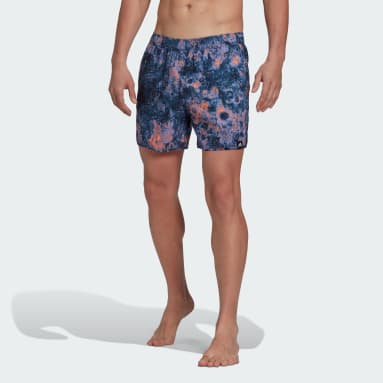 Men Swimming Purple Short Length Melting Salt Reversible CLX Swim Shorts