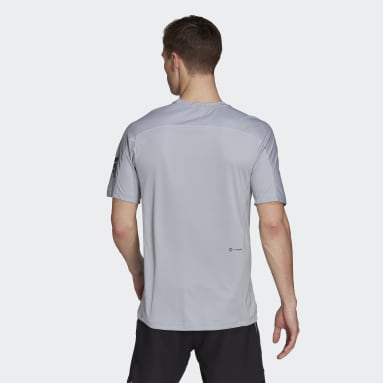 Männer Gewichtheben Workout PU-Coated T-Shirt Grau