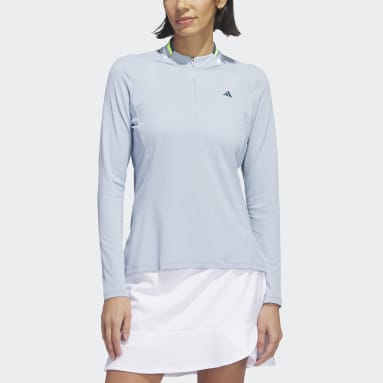 Frauen Golf Ultimate365 Tour Long Sleeve Mock Poloshirt Blau
