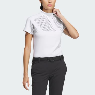 Women Golf White AEROREADY Big Badge of Sport Short Sleeve Mock Neck Shirt