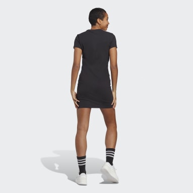 Frauen Sportswear Essentials 3-Streifen T-Shirt-Kleid Schwarz