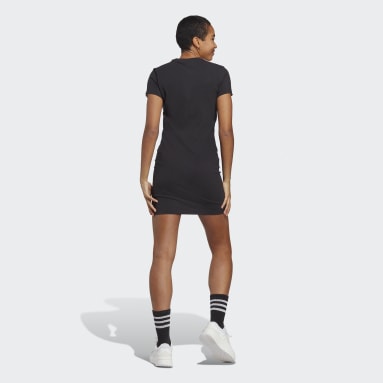Women Sportswear Black Essentials 3-Stripes Single Jersey Fitted Tee Dress
