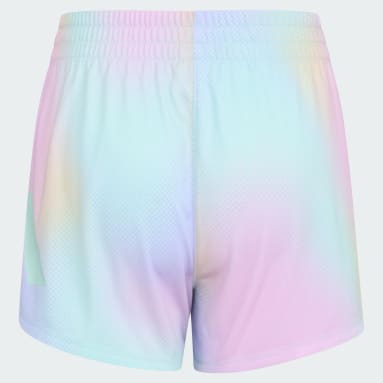 Elastic Waistband Printed No-Side-Seam Knit Shorts