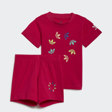 Kids Lifestyle Pink Adicolor Shorts and Tee Set