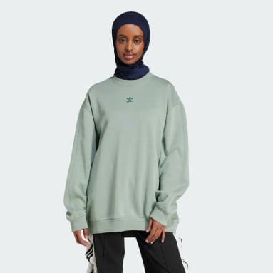 Essentials Fleece Long Oversized Crew Sweatshirt