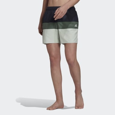 Herr Simning Blå Short Length Colorblock Swim Shorts