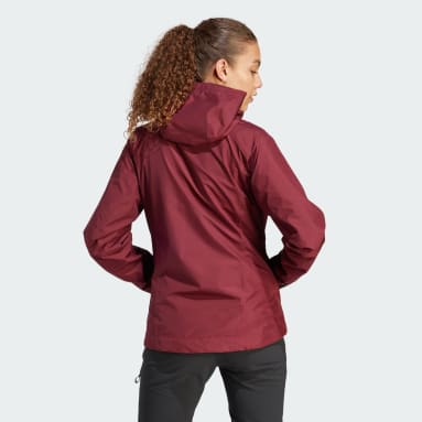 Women terrex Burgundy 테렉스 엑스페리어 고어텍스 팩라이트 레인 재킷