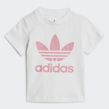 Kinderen Originals wit Trefoil Short en T-shirt Set