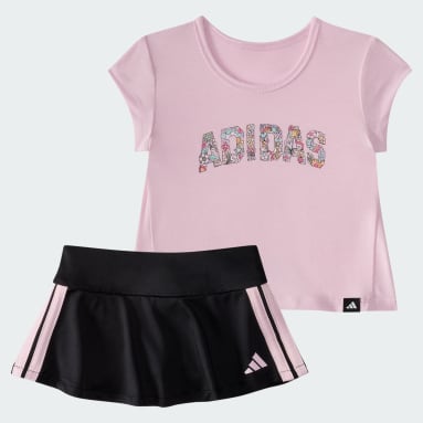 Two-Piece Pleated Tee and Flounce Skort Set