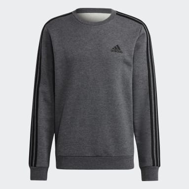 Sweat-shirt Essentials Fleece 3-Stripes Gris Hommes Sportswear