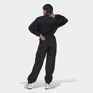 Women Lifestyle Black Spacer Jumpsuit with Nylon Pocket Overlays