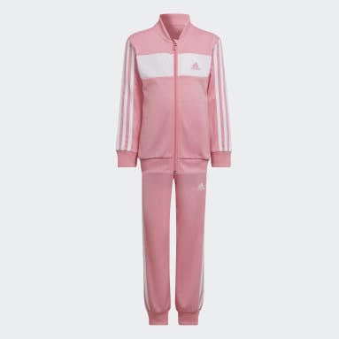 Children 4-8 Years Sportswear Pink Essentials 3-Stripes Shiny Track Suit