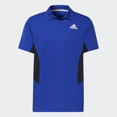 Men Tennis Blue Tennis Piqué Polo Shirt