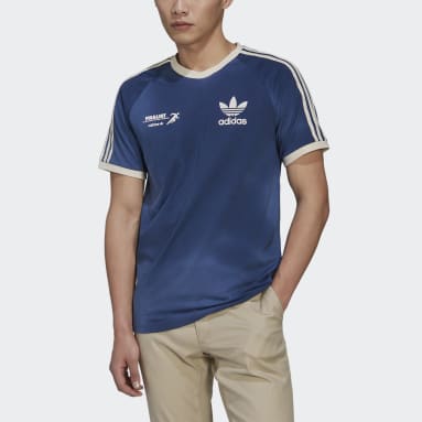 T-shirt Graphics Mellow Ride Club 3-Stripes Bleu Hommes Originals