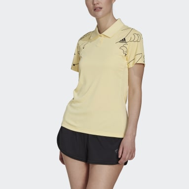 Women Tennis Yellow Club Tennis Graphic Polo Shirt