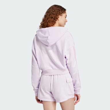 Essentials 3-Stripes French Terry Crop Hoodie