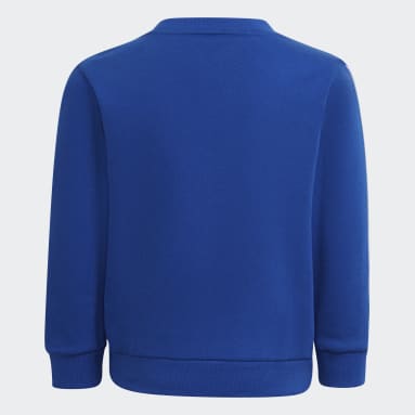Children 4-8 Years Sportswear Blue Essentials 3-Stripes Crewneck Sweatshirt