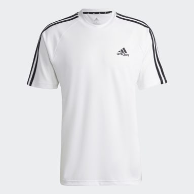 ผู้ชาย Sportswear สีขาว เสื้อยืด AEROREADY Sereno 3-Stripes