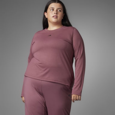 T-shirt à manches longues de yoga Authentic Balance (Grandes tailles) Bordeaux Femmes Entraînement
