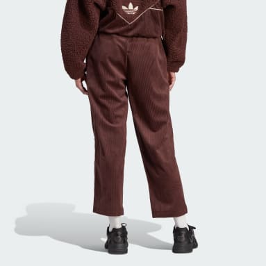 Pantalon droit en velours côtelé Marron Femmes Originals
