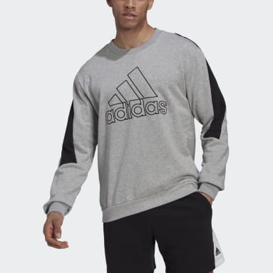 Men Sportswear Grey Future Icons Embroidered Badge of Sport Sweatshirt
